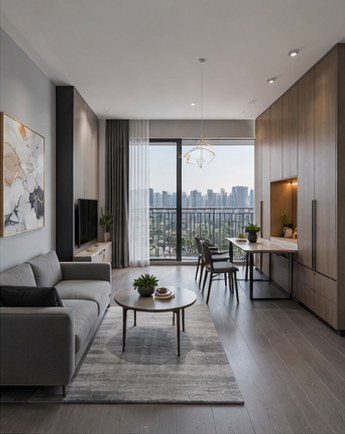 Modern condo furniture and soft furnishing package