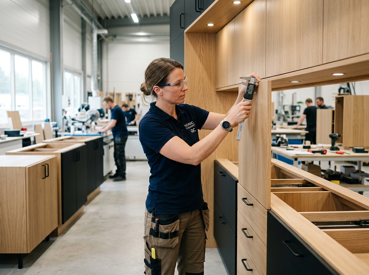 Custom cabinets QC & alignment check