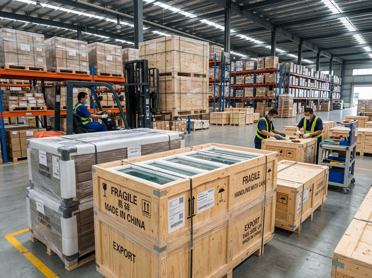 Export crate packing & container securing